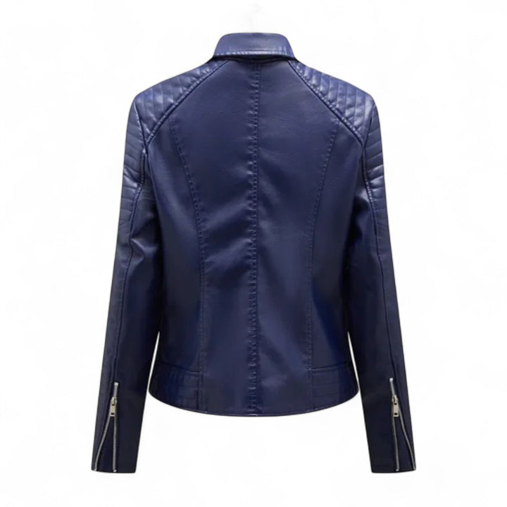 Aurélie | Veste Biker Courte en Similicuir Matelassé