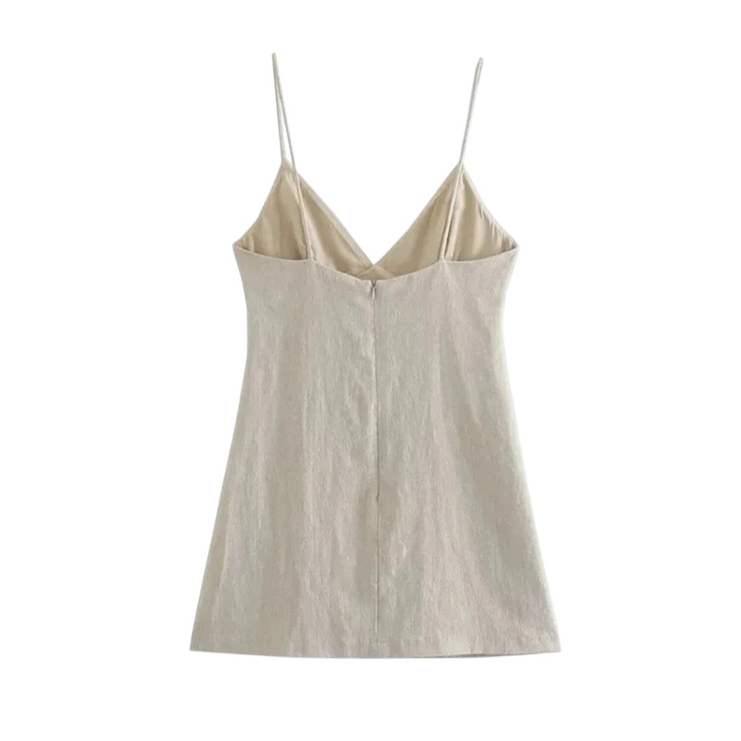 Juliette | Robe Courte Ornée à Bretelles Fines