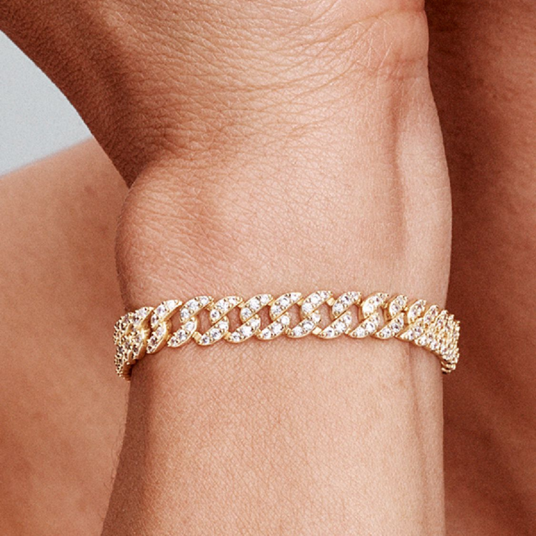 Bracelet Cubain en Moissanite