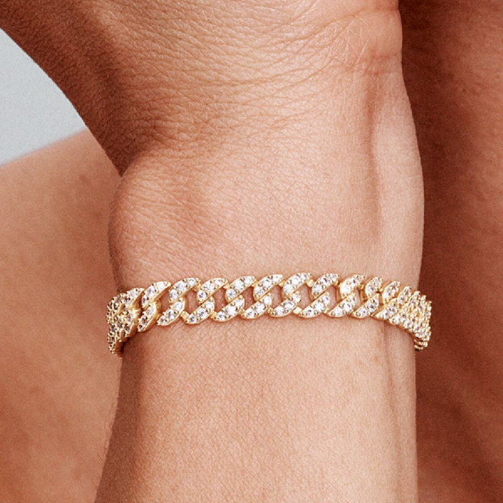 Bracelet Cubain en Moissanite