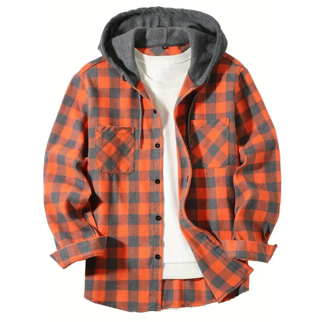 Reece | Surchemise en flanelle à capuche avec couche de t-shirt intégrée