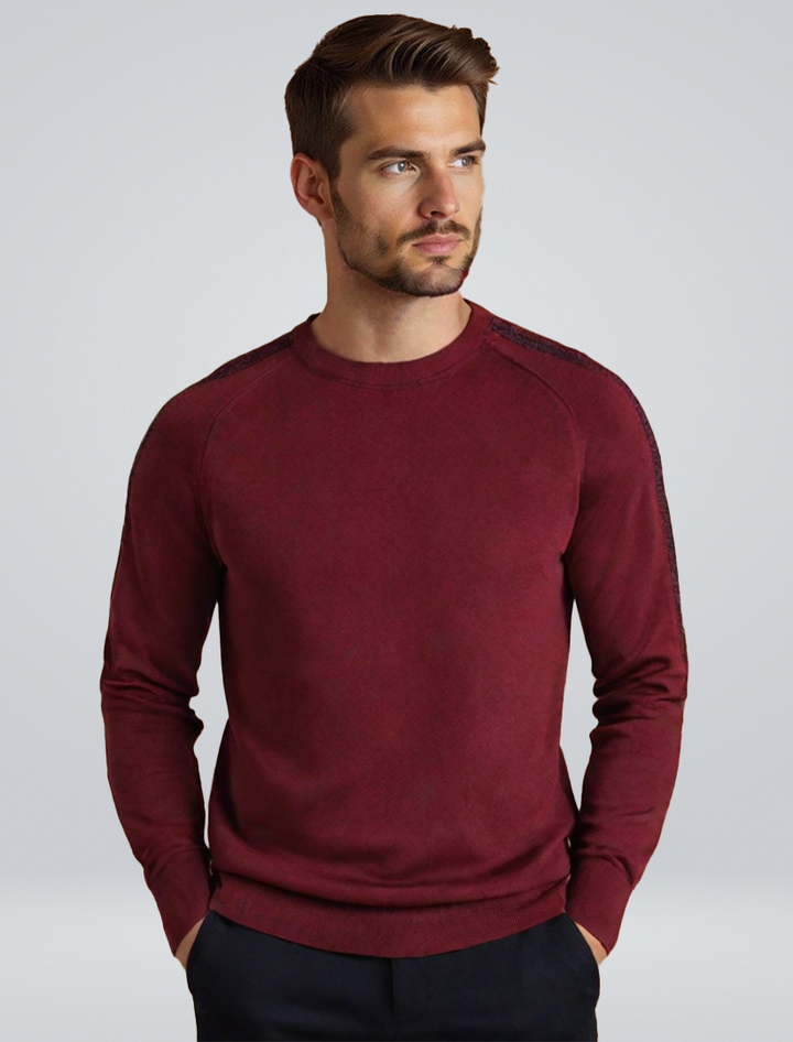 Blake | Pull à manches raglan à rayures, col rond classique et confort toute l'année