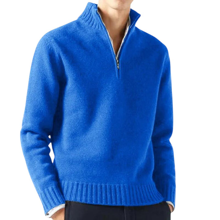 Lewis | Pull à col zippé en cachemire mélangé
