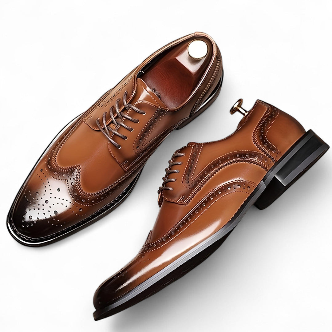 Damon | Chaussures Habillées Wingtip Brogue avec Finition Polie à la Main