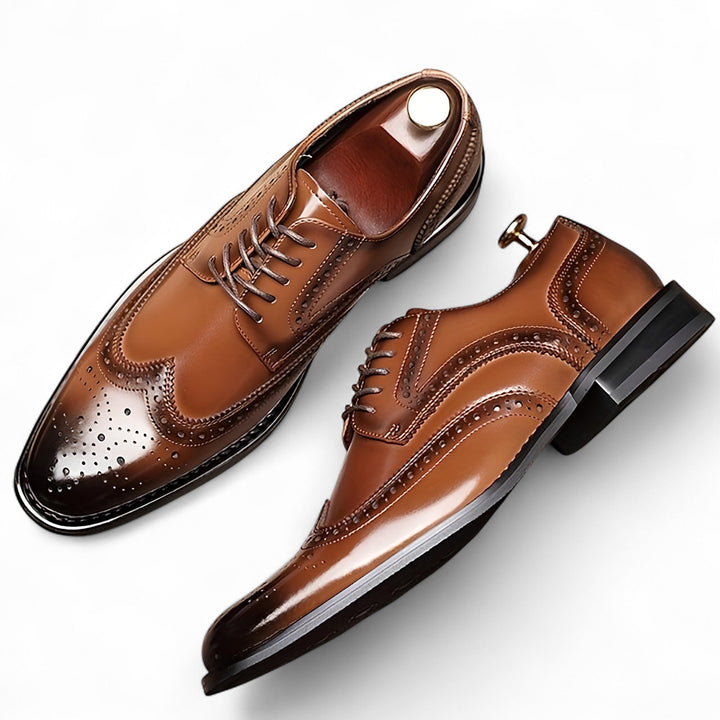 Damon | Chaussures Habillées Wingtip Brogue avec Finition Polie à la Main