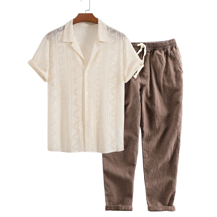 Blake | Ensemble de chemise et pantalon en crochet léger