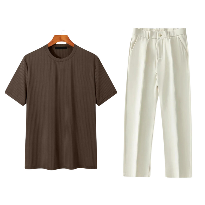 Jasper | Ensemble T-shirt à côtes avec Pantalon fuselé