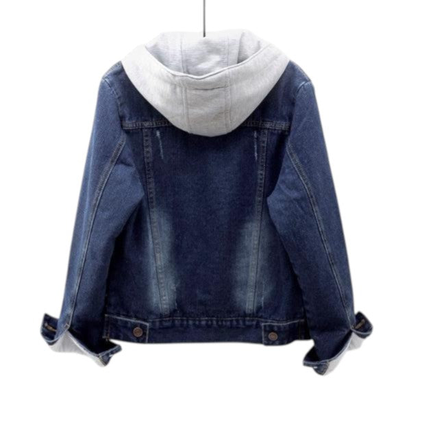 Manon | Veste en jean à capuche doublée effet molleton