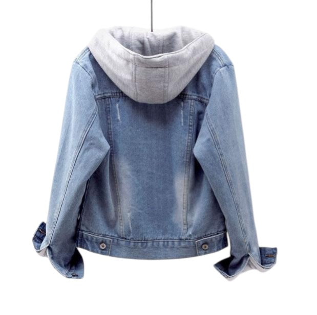 Manon | Veste en jean à capuche doublée effet molleton