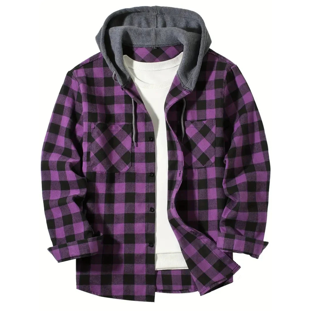 Reece | Surchemise en flanelle à capuche avec couche de t-shirt intégrée
