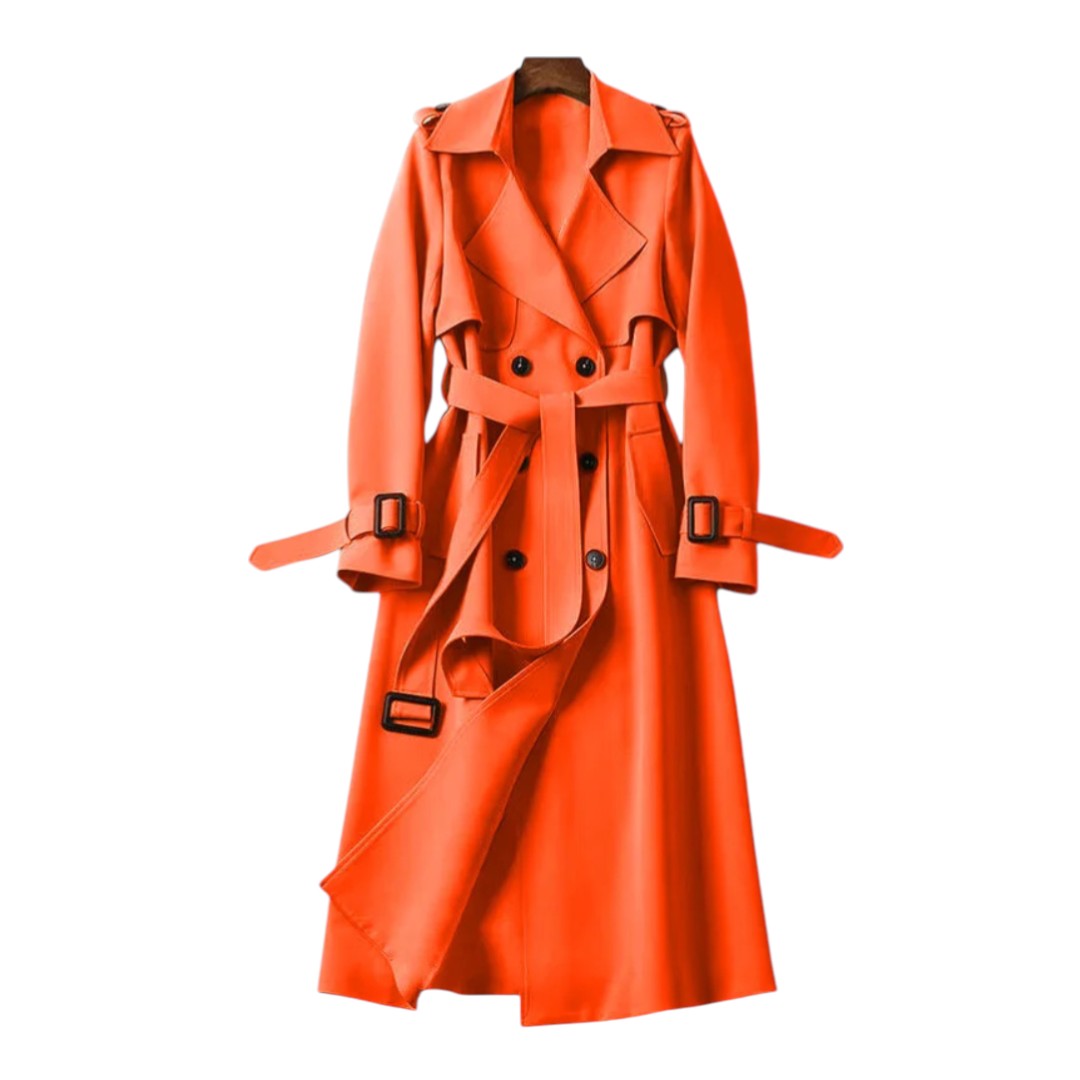 Éloïse | Trench Long à Ceinture Élégante
