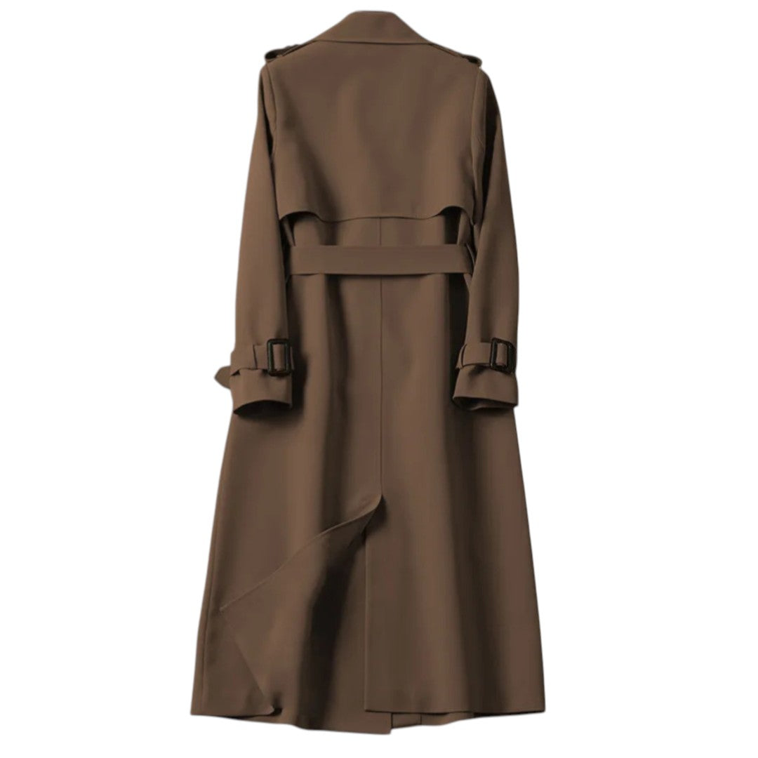 Éloïse | Trench Long à Ceinture Élégante