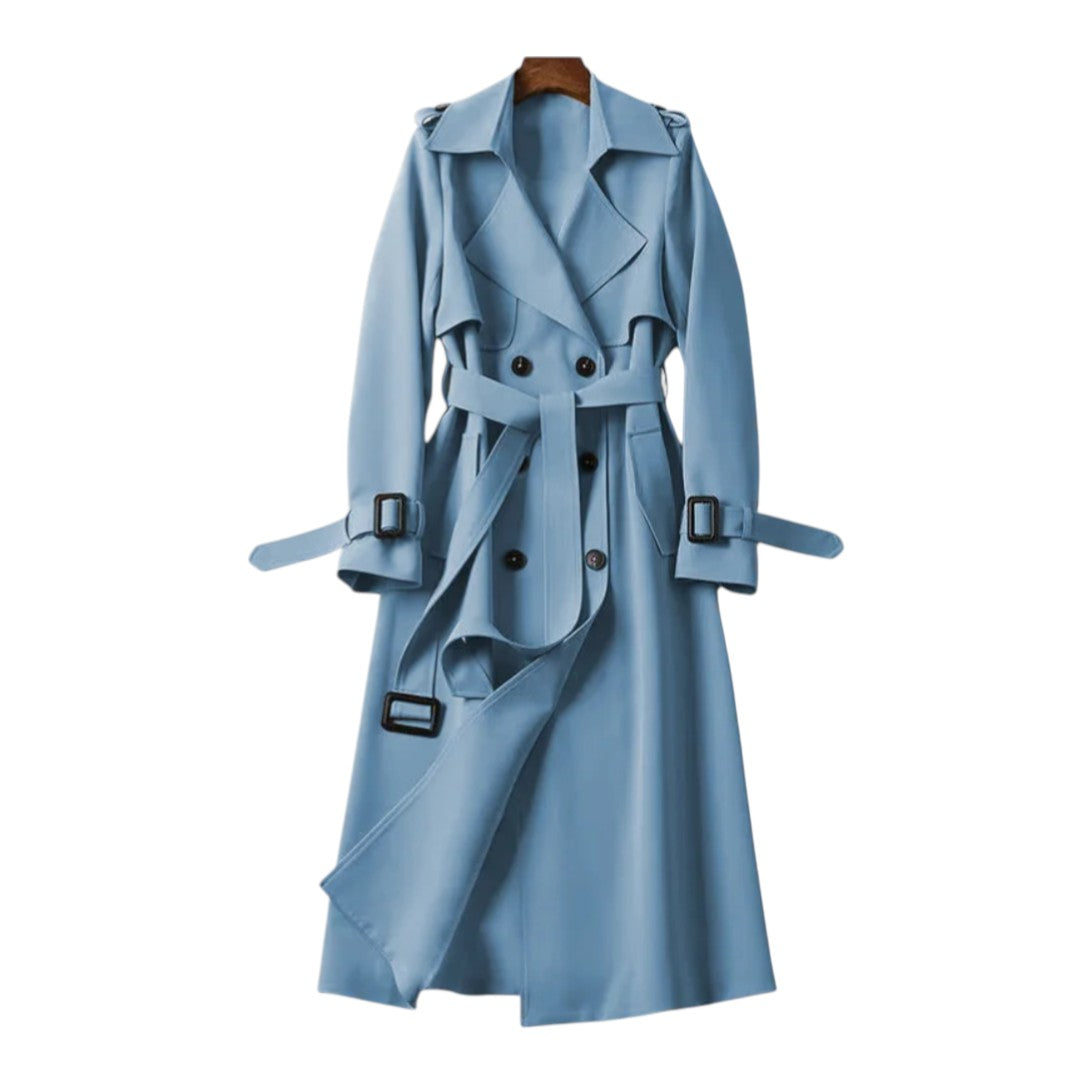 Éloïse | Trench Long à Ceinture Élégante