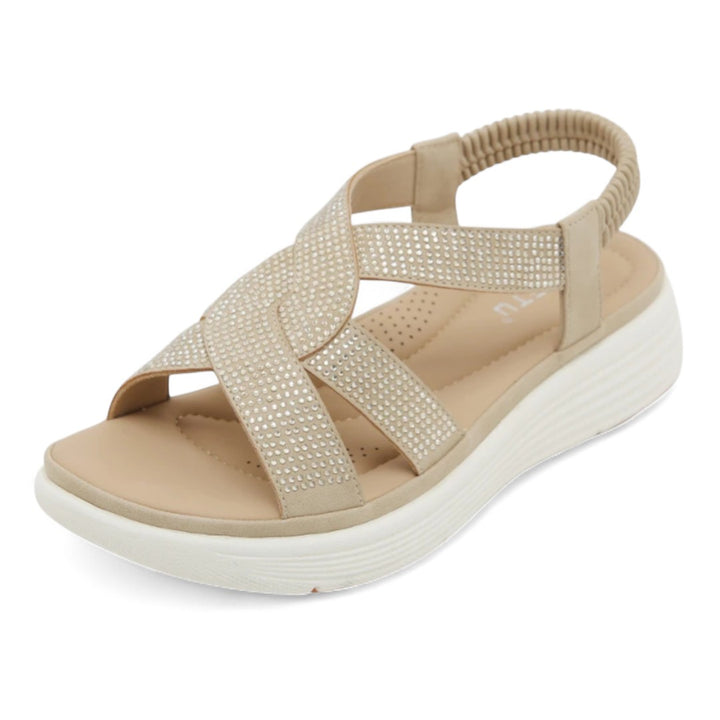 Ariane | Sandales confort à brides croisées brillantes