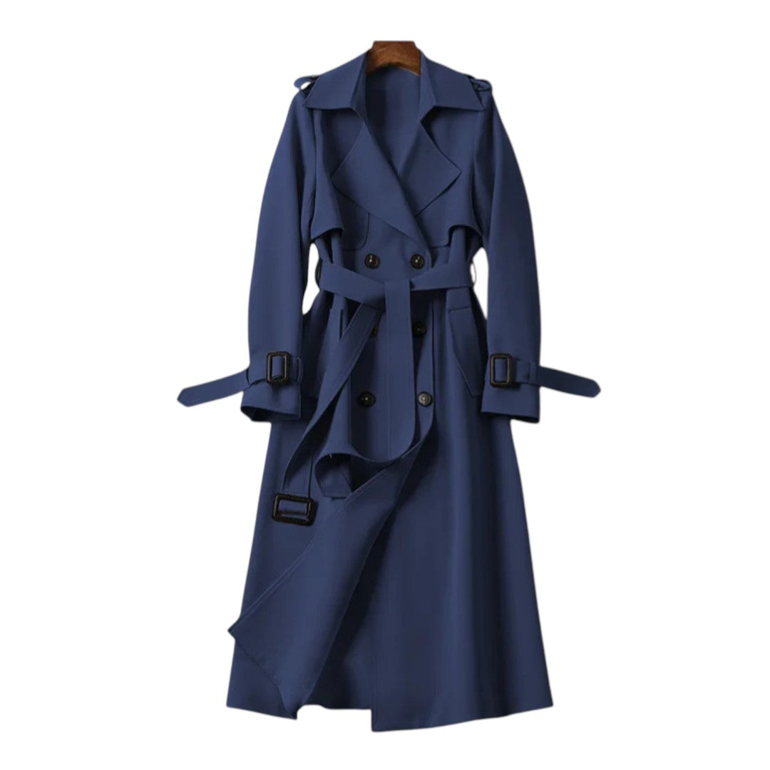 Éloïse | Trench Long à Ceinture Élégante