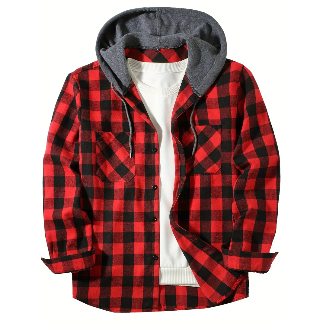 Reece | Surchemise en flanelle à capuche avec couche de t-shirt intégrée