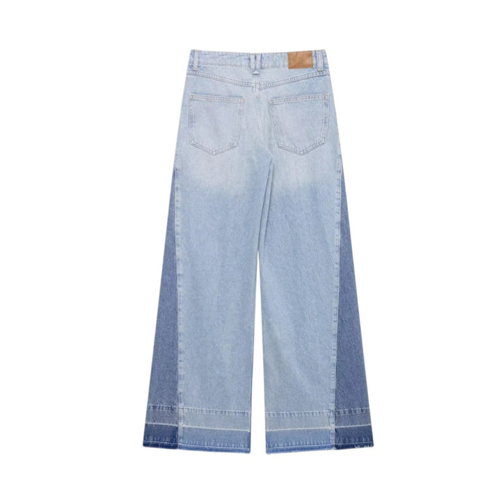Jeans en denim à jambes larges deux tons Amber