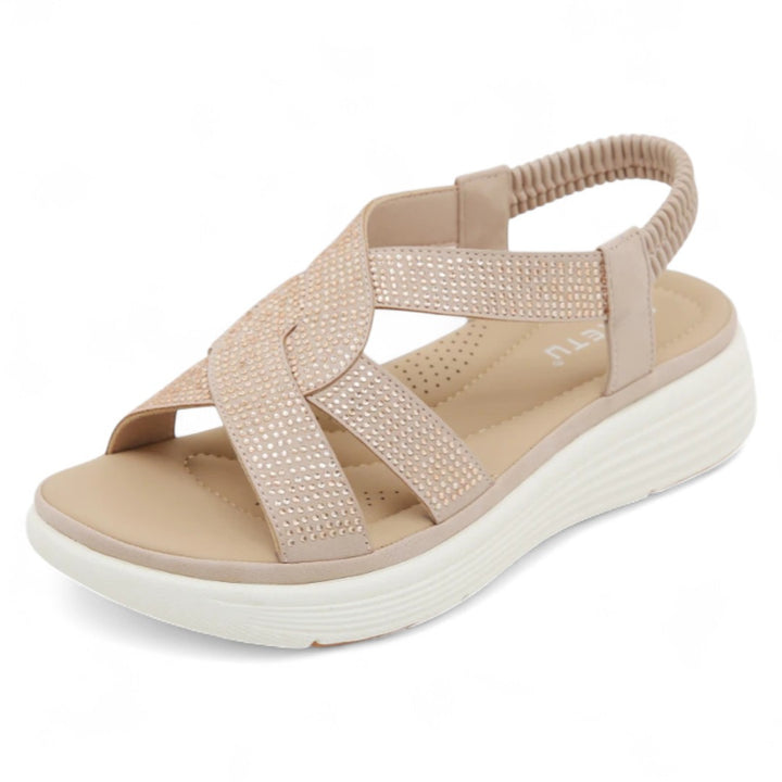 Ariane | Sandales confort à brides croisées brillantes