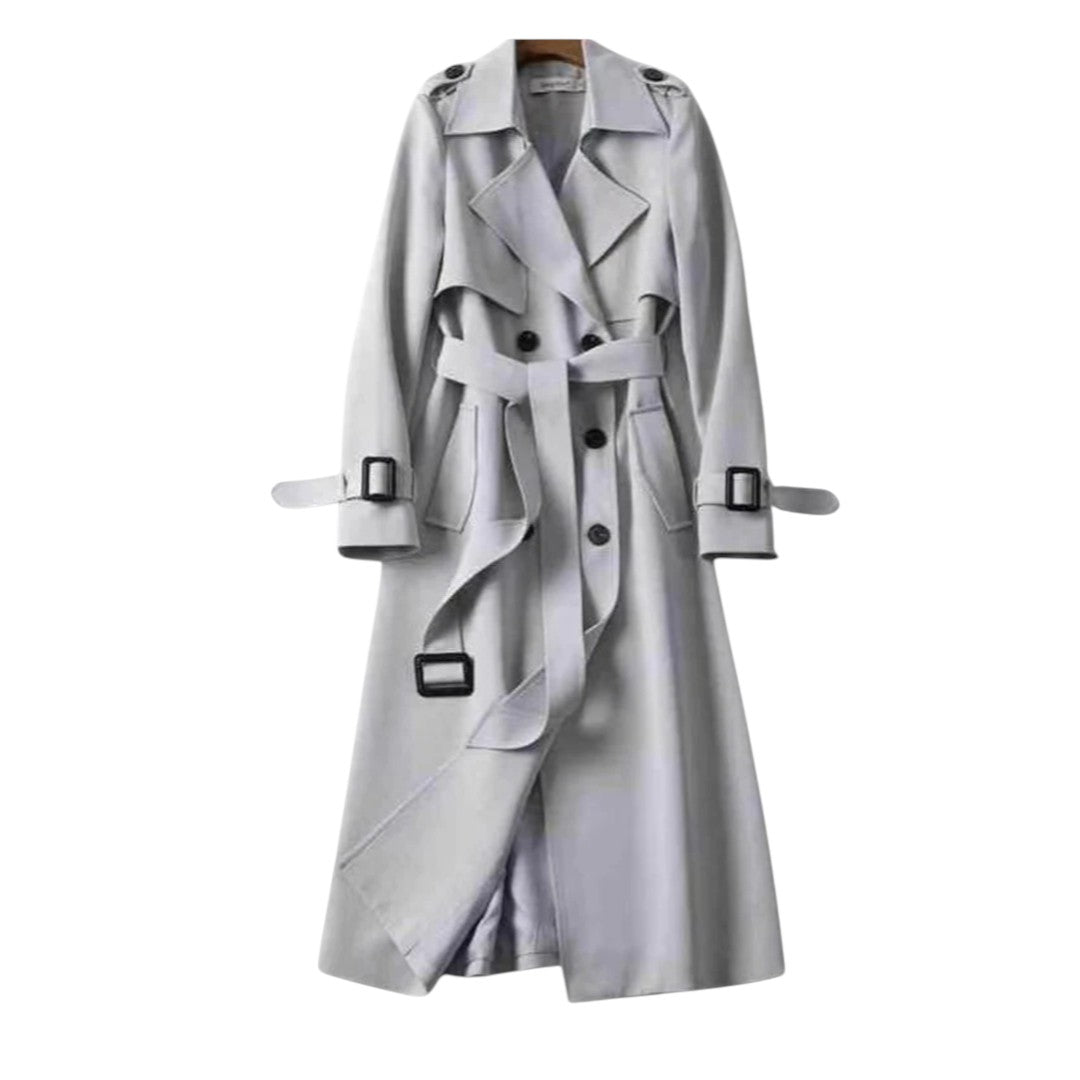 Éloïse | Trench Long à Ceinture Élégante