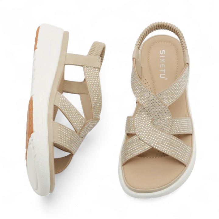 Ariane | Sandales confort à brides croisées brillantes