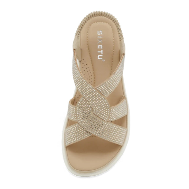 Ariane | Sandales confort à brides croisées brillantes