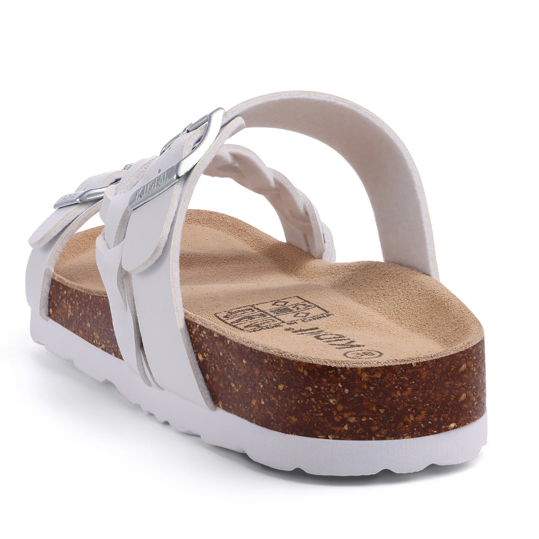Nina | Sandales plates croisées confort à boucle tressée