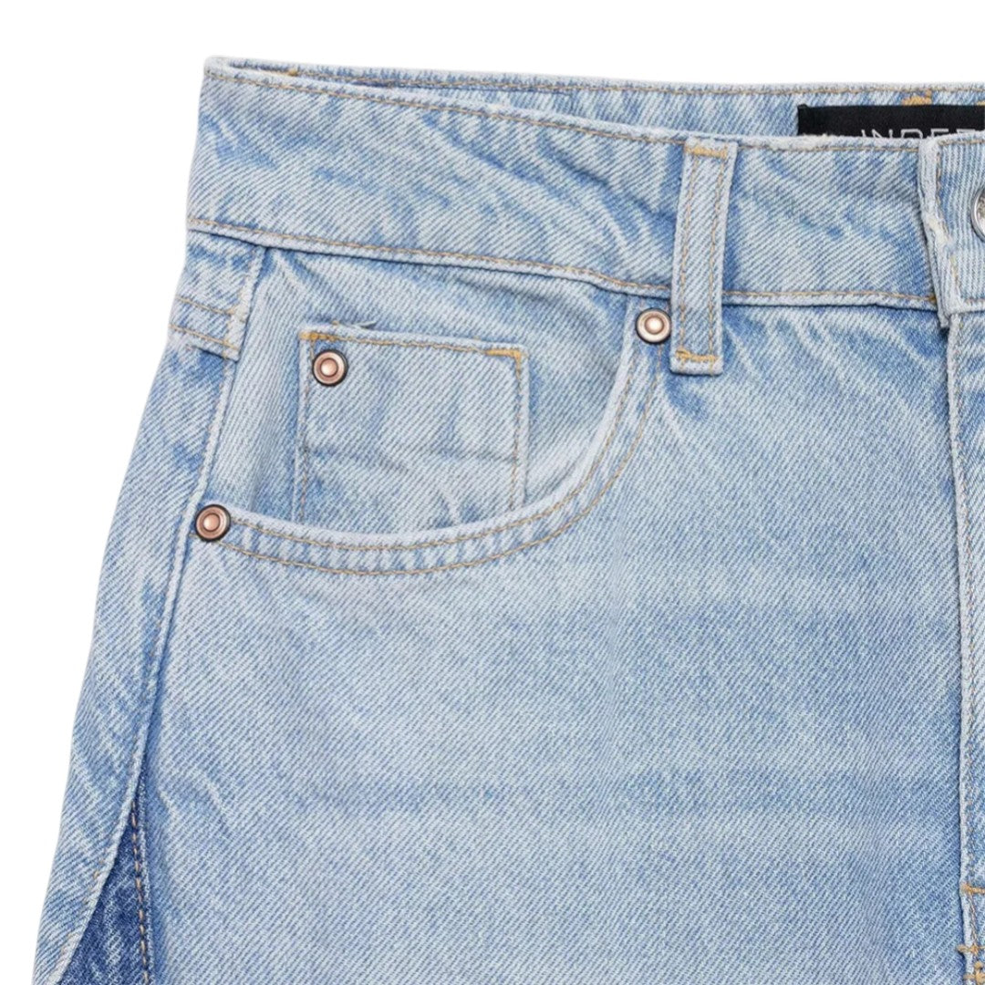 Jeans en denim à jambes larges deux tons Amber