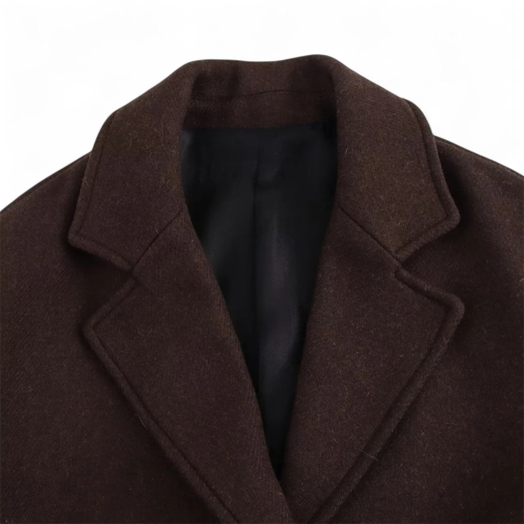 Eugénie | Manteau long oversize en laine mélangée