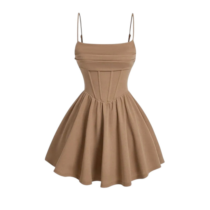 Léonie | Robe corsetée évasée à fines bretelles
