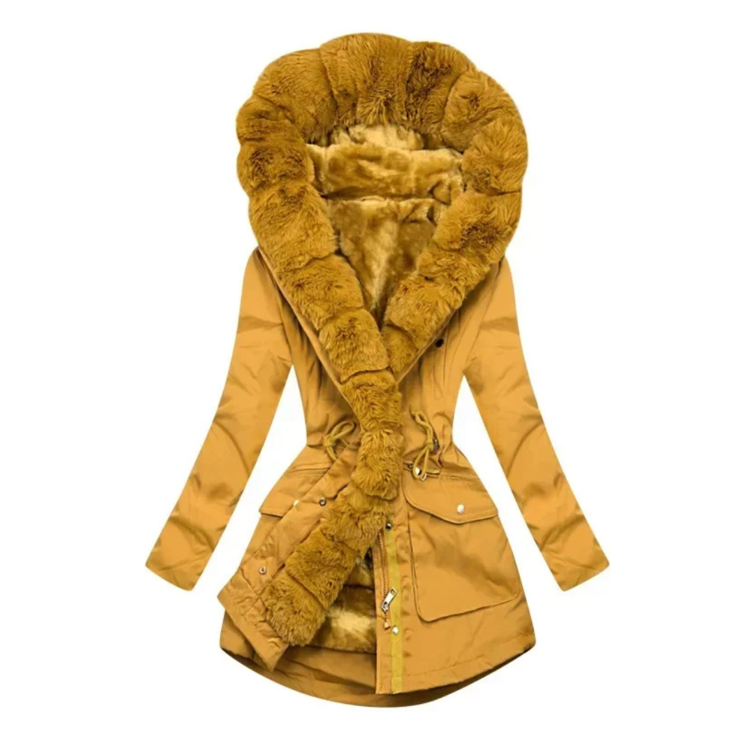 Maëlys | Parka Cintrée Doublée en Fausse Fourrure