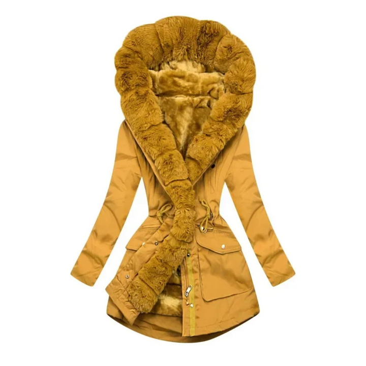 Maëlys | Parka Cintrée Doublée en Fausse Fourrure