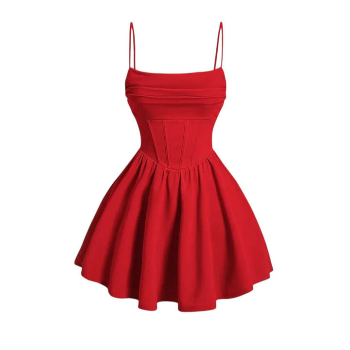 Léonie | Robe corsetée évasée à fines bretelles