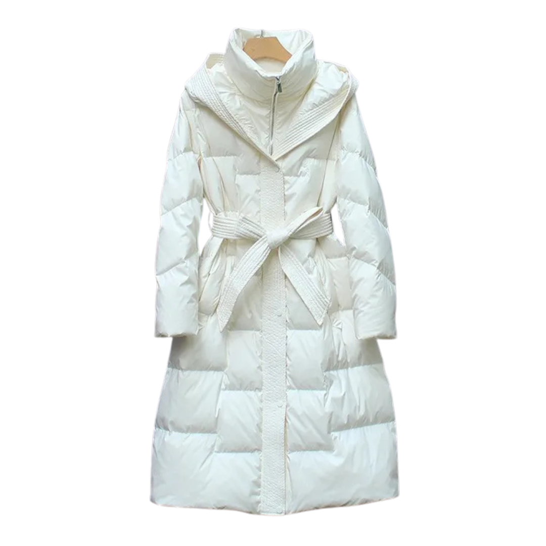 Camille | Parka Longue Matelassée avec Ceinture Ajustable