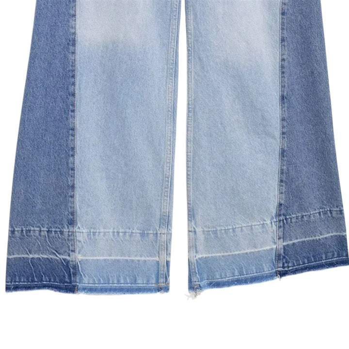 Jeans en denim à jambes larges deux tons Amber