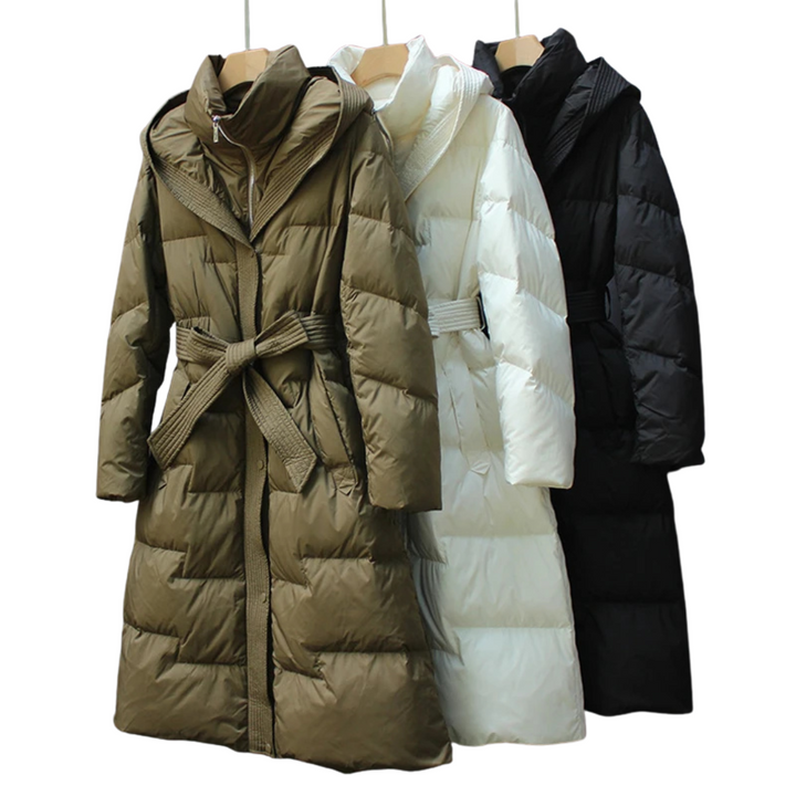Camille | Parka Longue Matelassée avec Ceinture Ajustable
