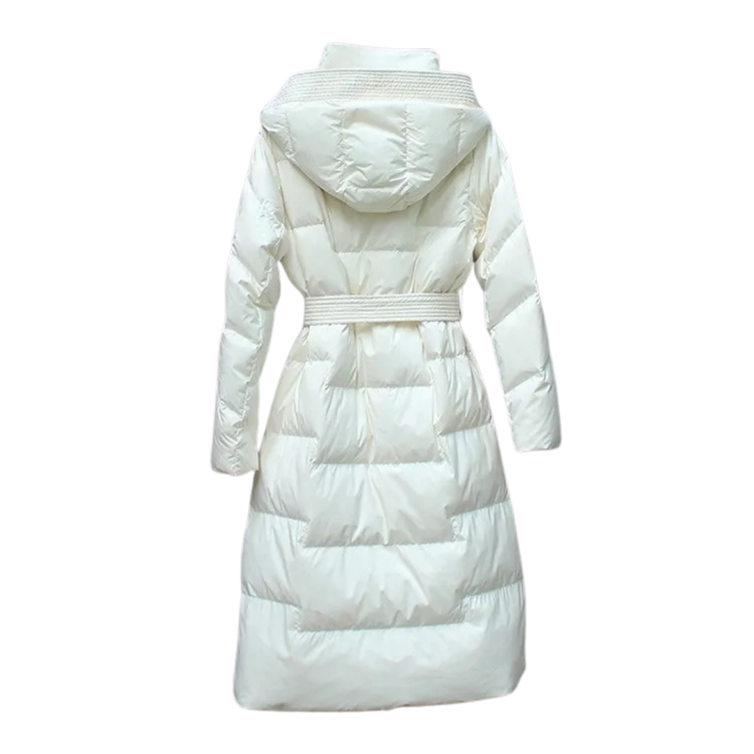 Camille | Parka Longue Matelassée avec Ceinture Ajustable