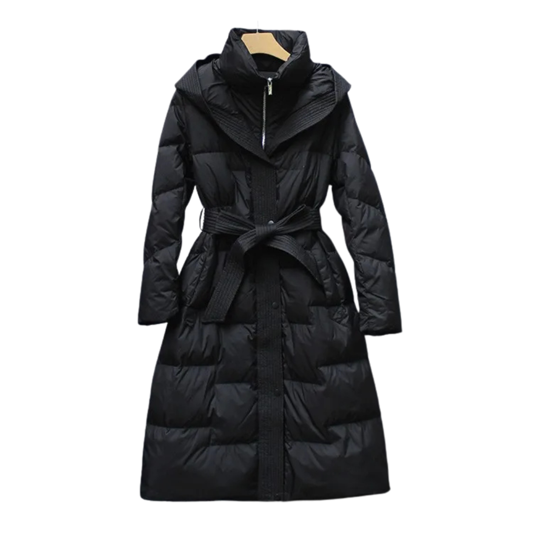 Camille | Parka Longue Matelassée avec Ceinture Ajustable