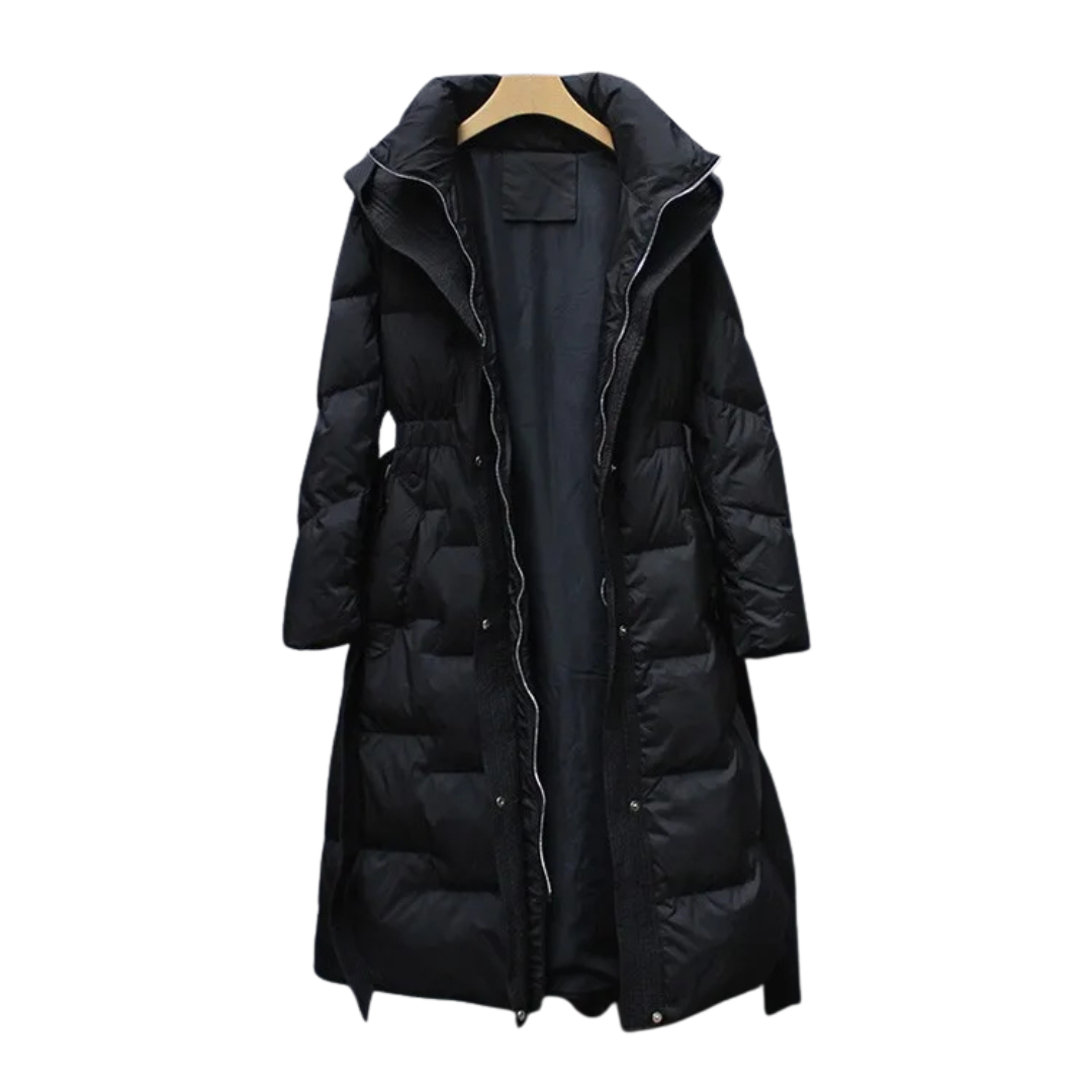 Camille | Parka Longue Matelassée avec Ceinture Ajustable