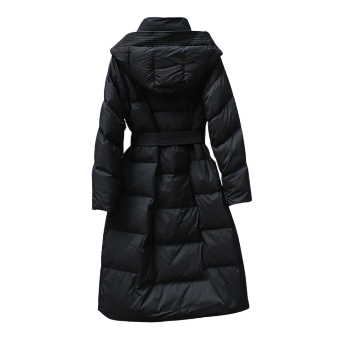 Camille | Parka Longue Matelassée avec Ceinture Ajustable