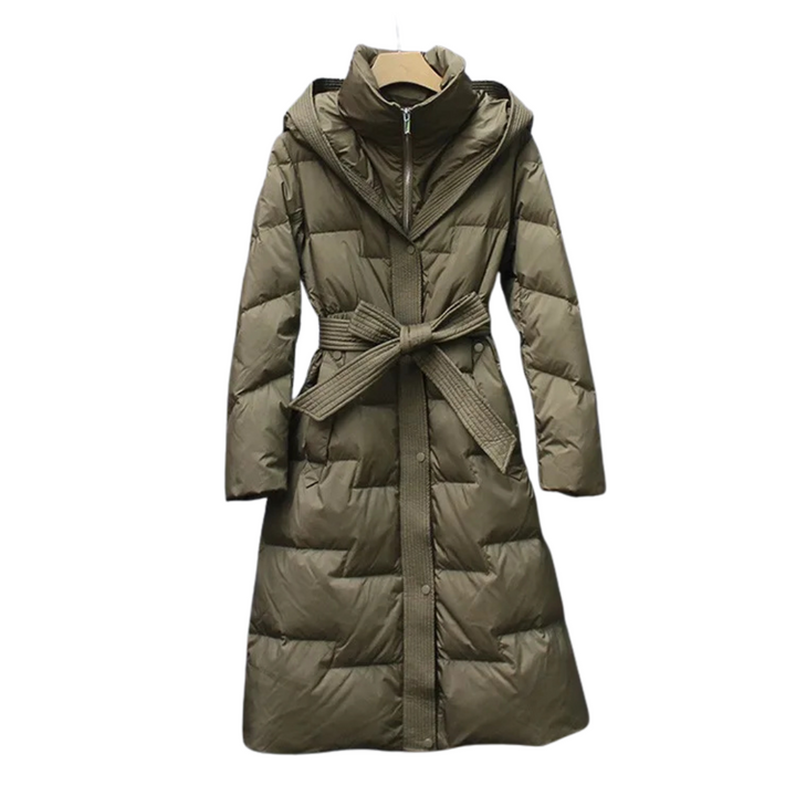 Camille | Parka Longue Matelassée avec Ceinture Ajustable