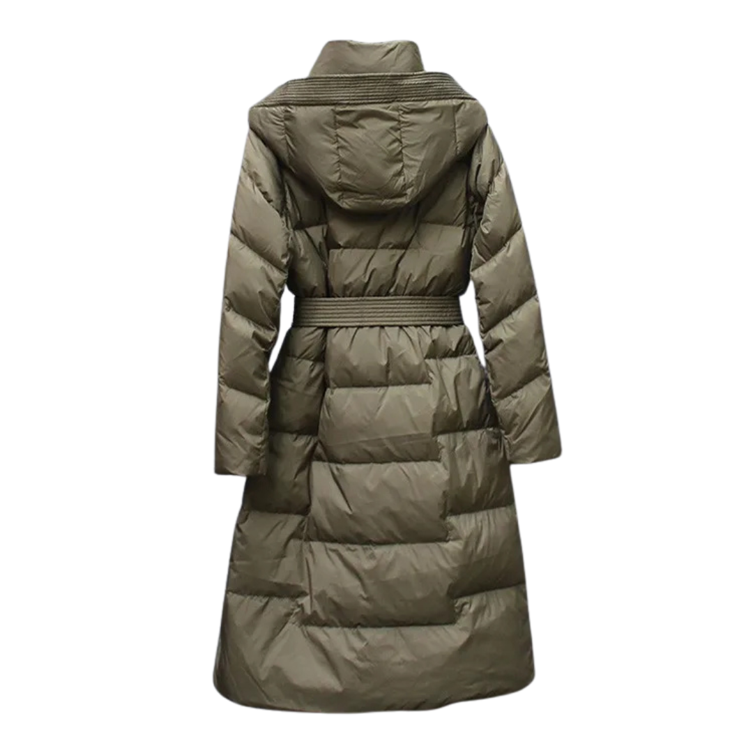Camille | Parka Longue Matelassée avec Ceinture Ajustable
