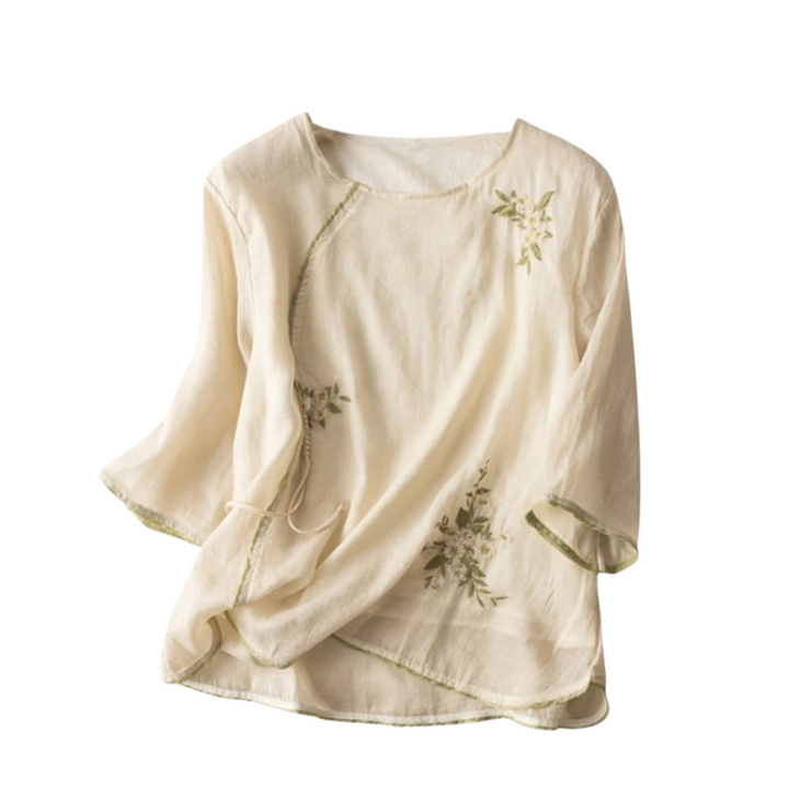 Eliza | Blouse en Lin Brodé Légère