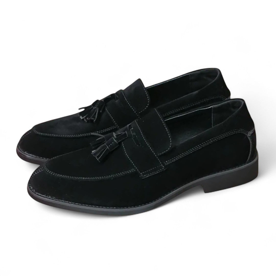 Ethan | Mocassins en daim à tirette avec élégance à profil bas