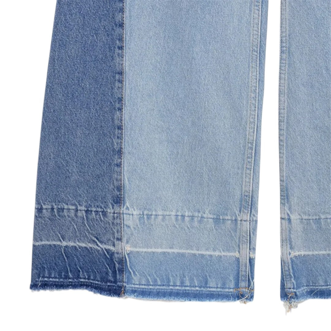 Jeans en denim à jambes larges deux tons Amber