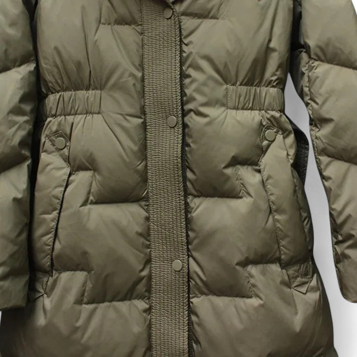 Camille | Parka Longue Matelassée avec Ceinture Ajustable