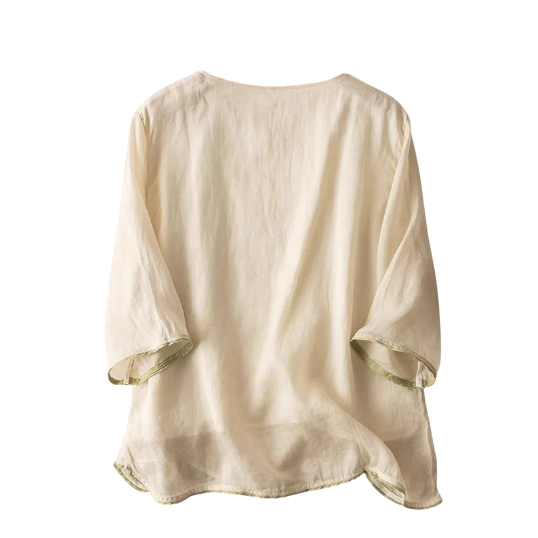 Eliza | Blouse en Lin Brodé Légère