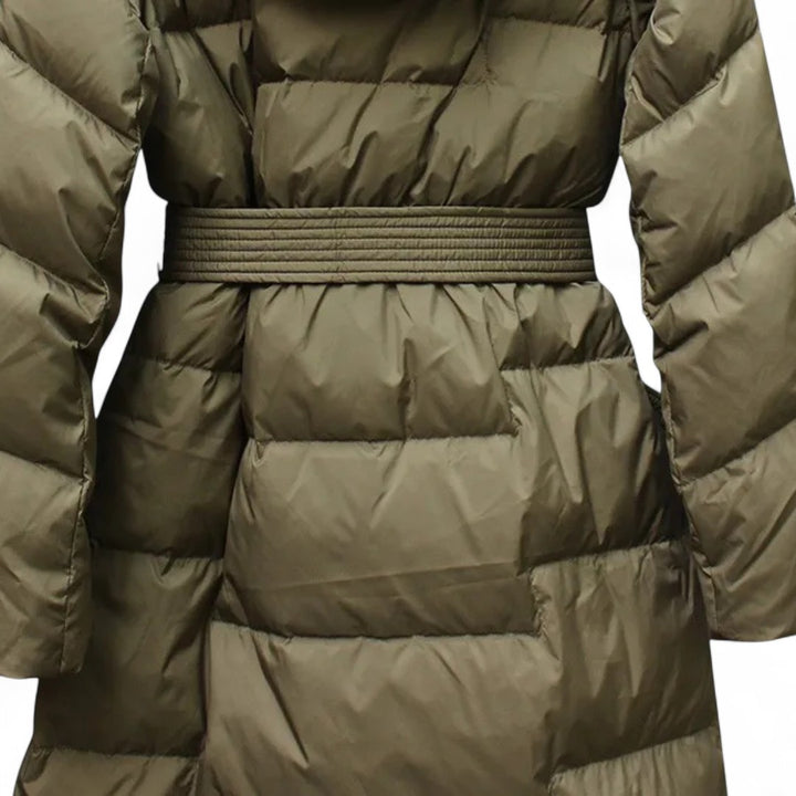 Camille | Parka Longue Matelassée avec Ceinture Ajustable
