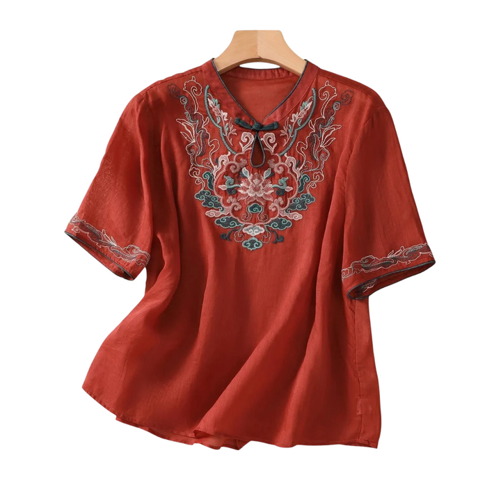 Minna | Blouse d'Été Brodée de Fleurs
