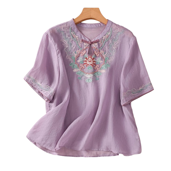 Minna | Blouse d'Été Brodée de Fleurs