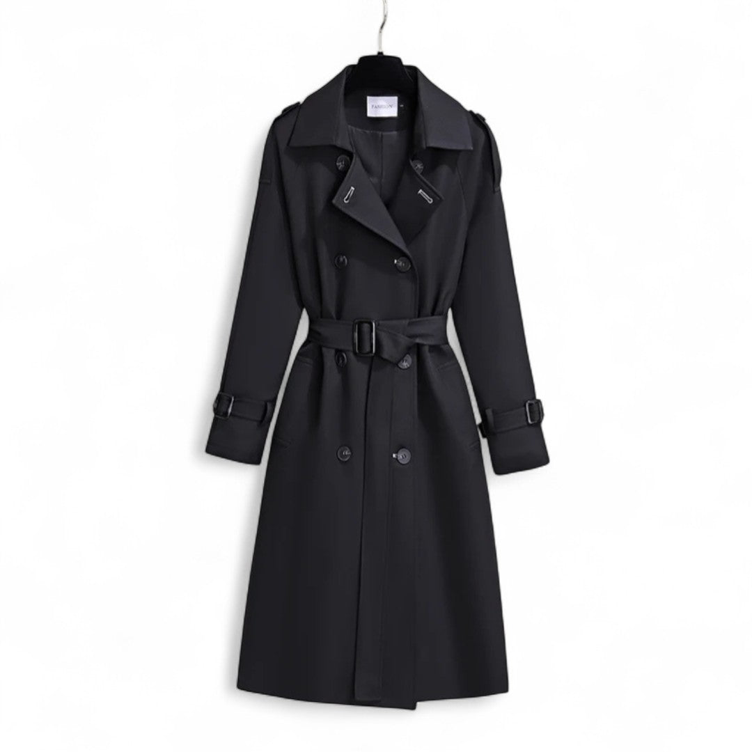Élodie | Trench Long Classique à Ceinture